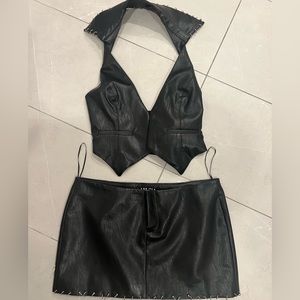 IAMGIA faux leather pierced set - never worn